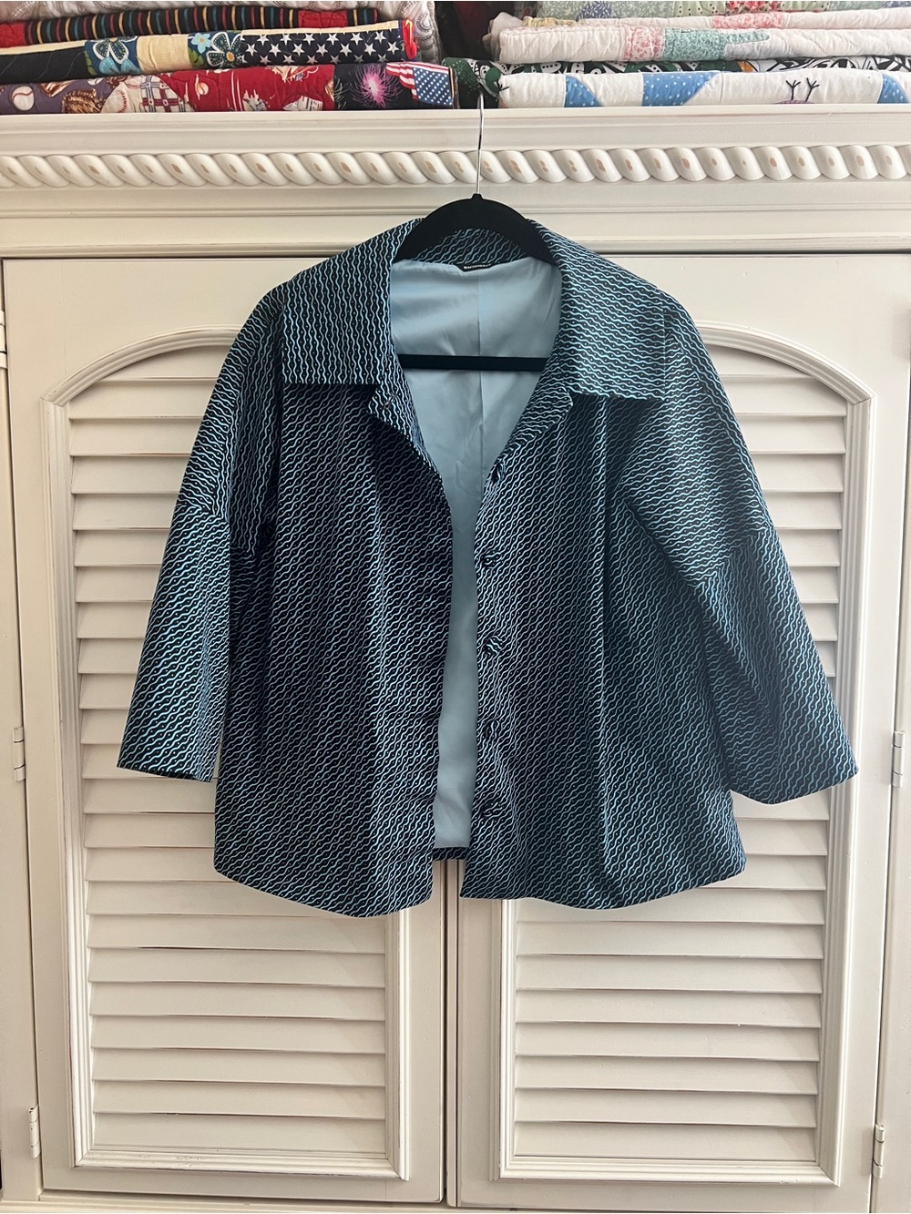 Marimekko Blue Patterned Boxy Jacket